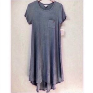 LuLaRoe Carly Dress Solid Gray/Grey Ribbed
